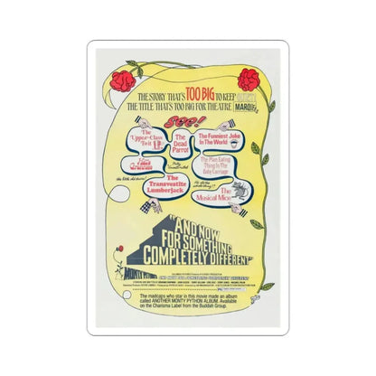 And Now for Something Completely Different v2 1972 Movie Poster STICKER Vinyl Die-Cut Decal - The Sticker Space