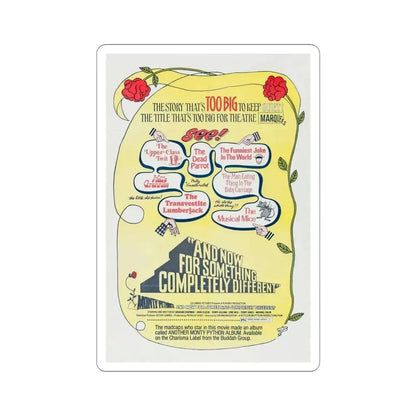 And Now for Something Completely Different v2 1972 Movie Poster STICKER Vinyl Die-Cut Decal - The Sticker Space