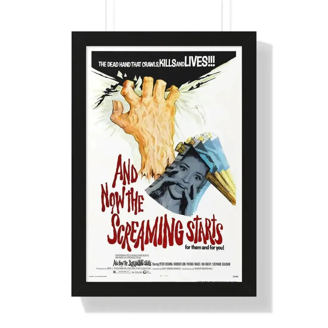 AND NOW THE SCREAMING STARTS 1973 - Framed Movie Poster 16″ x 24″ Black - The Sticker Space