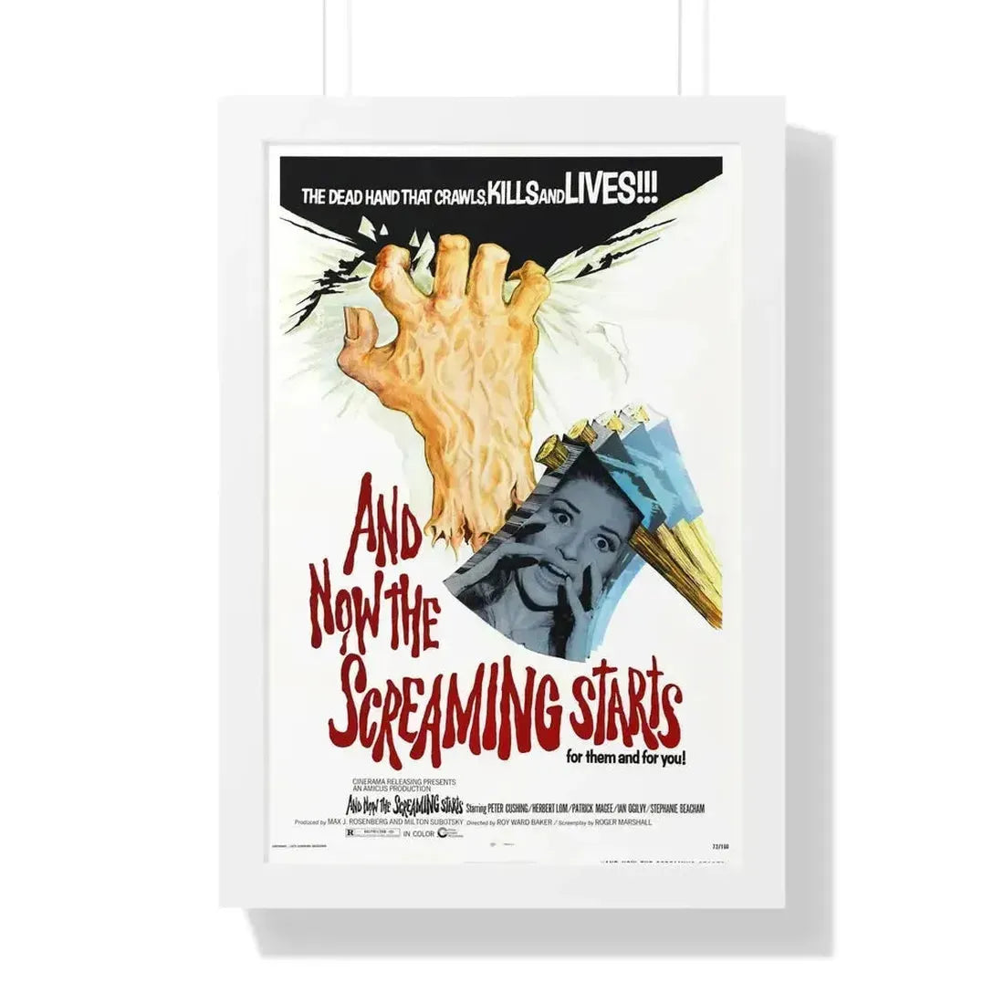AND NOW THE SCREAMING STARTS 1973 - Framed Movie Poster 16″ x 24″ White - The Sticker Space