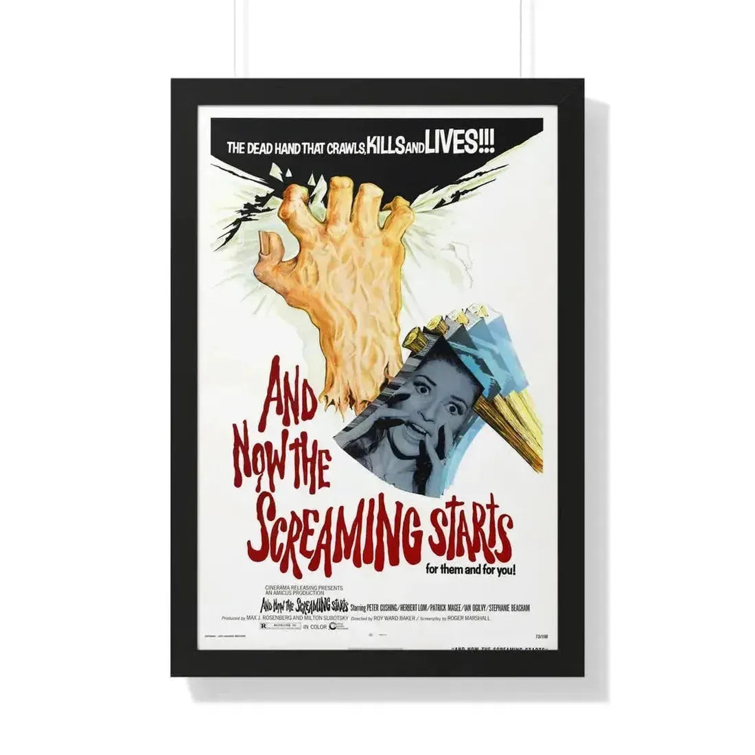 AND NOW THE SCREAMING STARTS 1973 - Framed Movie Poster 20" x 30" Black - The Sticker Space