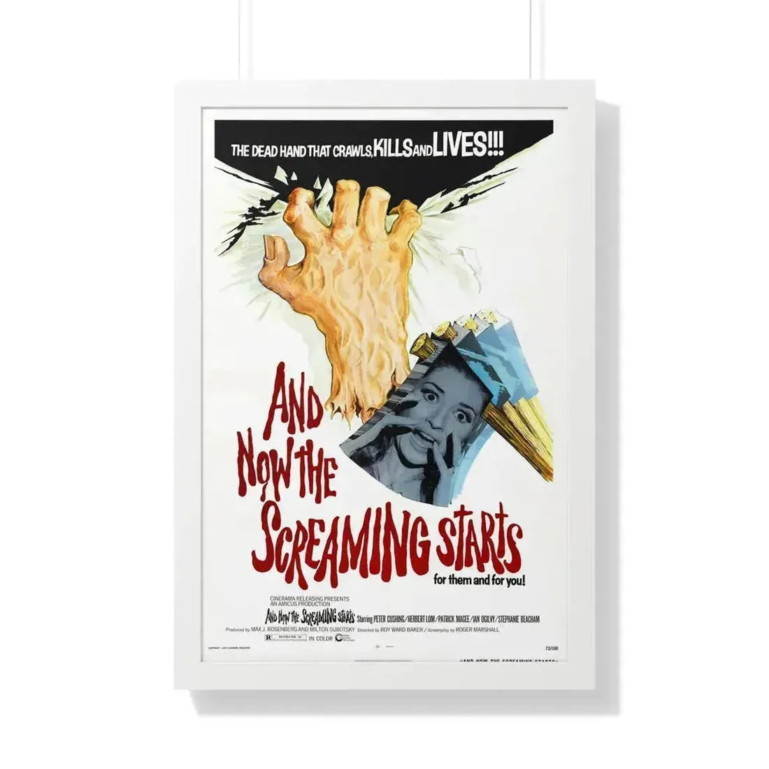 AND NOW THE SCREAMING STARTS 1973 - Framed Movie Poster 20" x 30" White - The Sticker Space