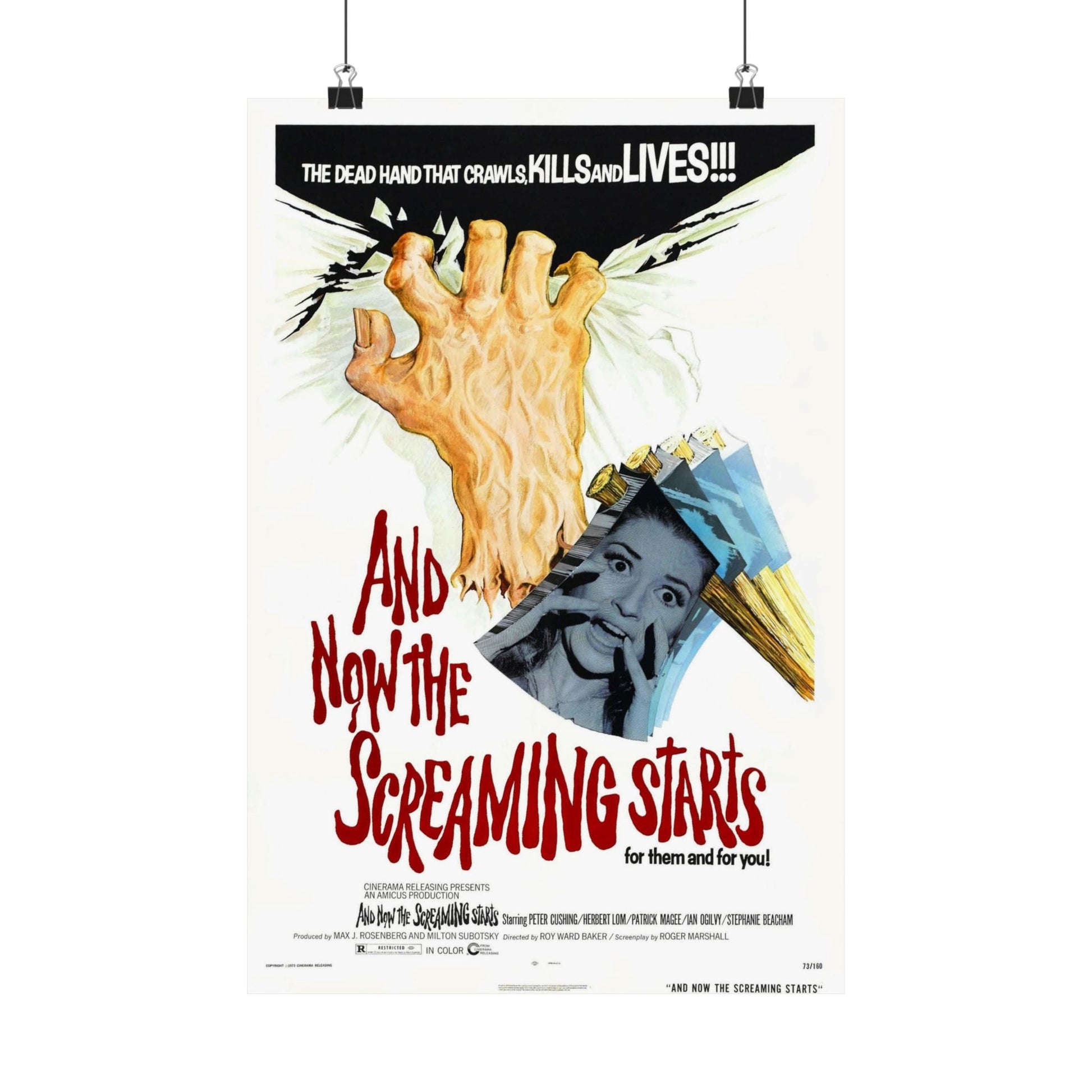 AND NOW THE SCREAMING STARTS 1973 - Paper Movie Poster-12″ x 18″-The Sticker Space