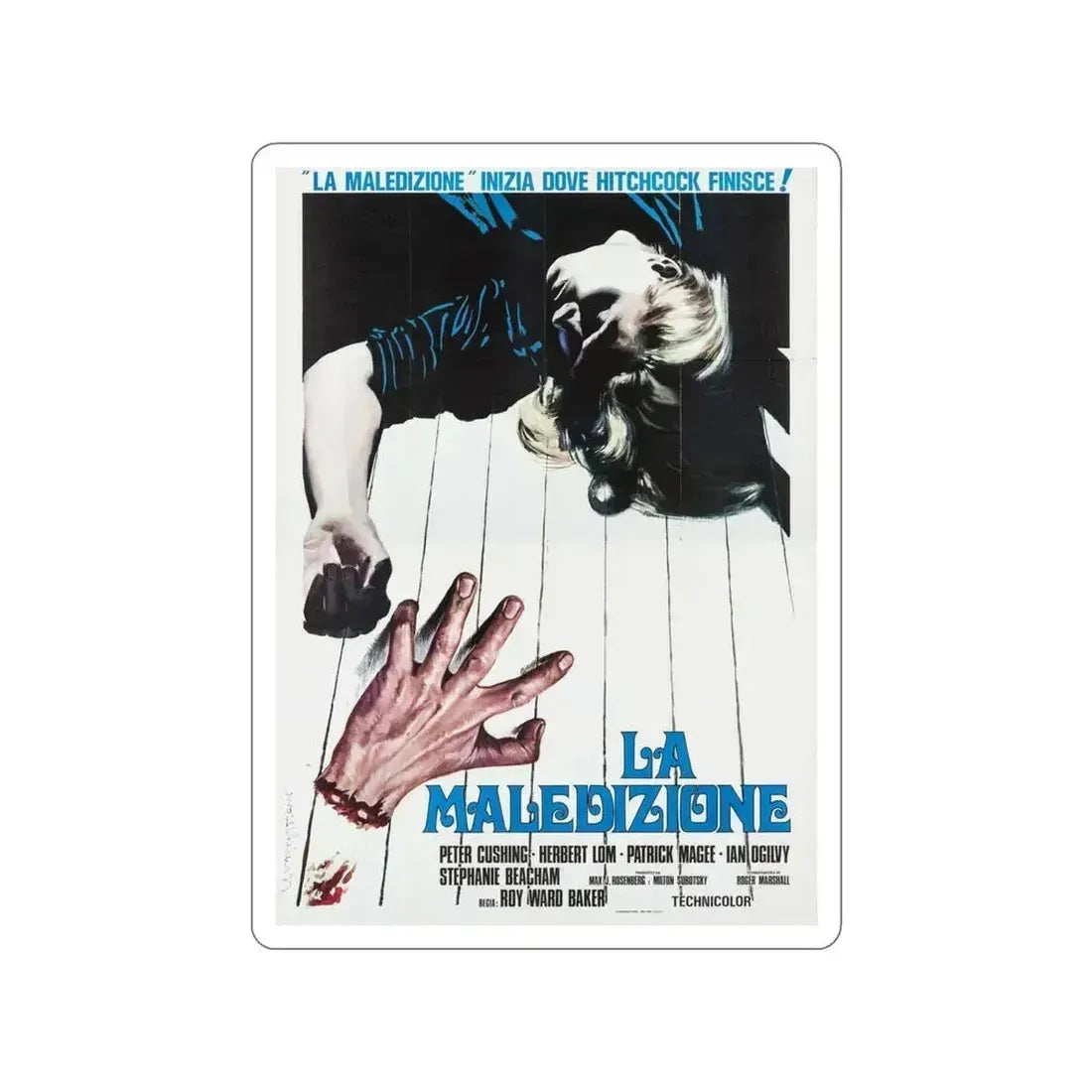 AND NOW THE SCREAMING STARTS (ITALIAN) 1973 Movie Poster STICKER Vinyl Die-Cut Decal 4 Inch - The Sticker Space