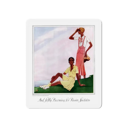 And Softly Becoming for Passive Spectatory, McCall's magazine, April 1930 (Magazine Illustration) Refrigerator Magnet 5 Inch - The Sticker Space