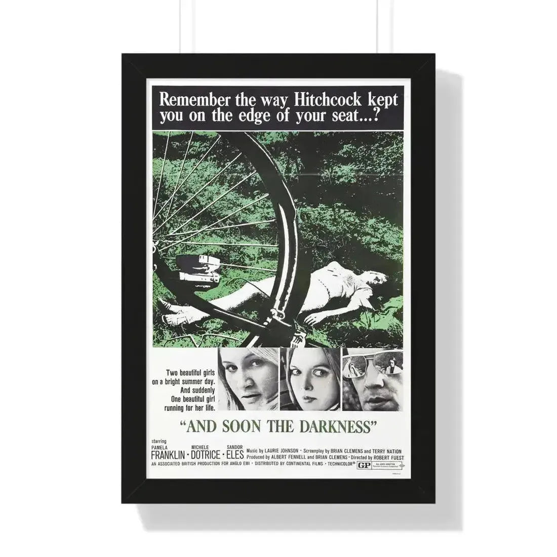 AND SOON THE DARKNESS 1970 - Framed Movie Poster 16″ x 24″ Black - The Sticker Space