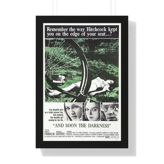 AND SOON THE DARKNESS 1970 - Framed Movie Poster 16″ x 24″ Black - The Sticker Space