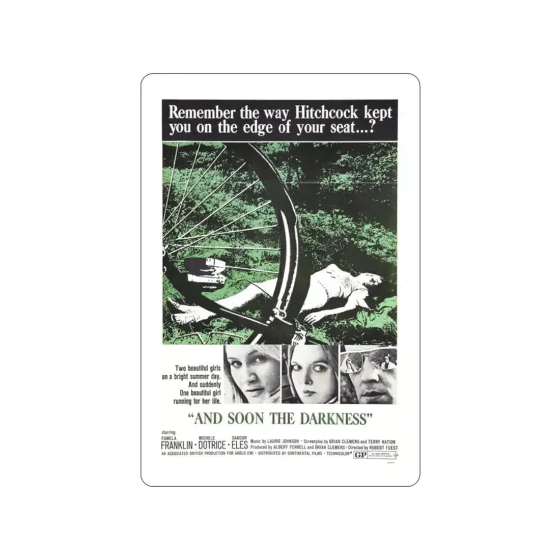 AND SOON THE DARKNESS 1970 Movie Poster STICKER Vinyl Die-Cut Decal 2 Inch - The Sticker Space