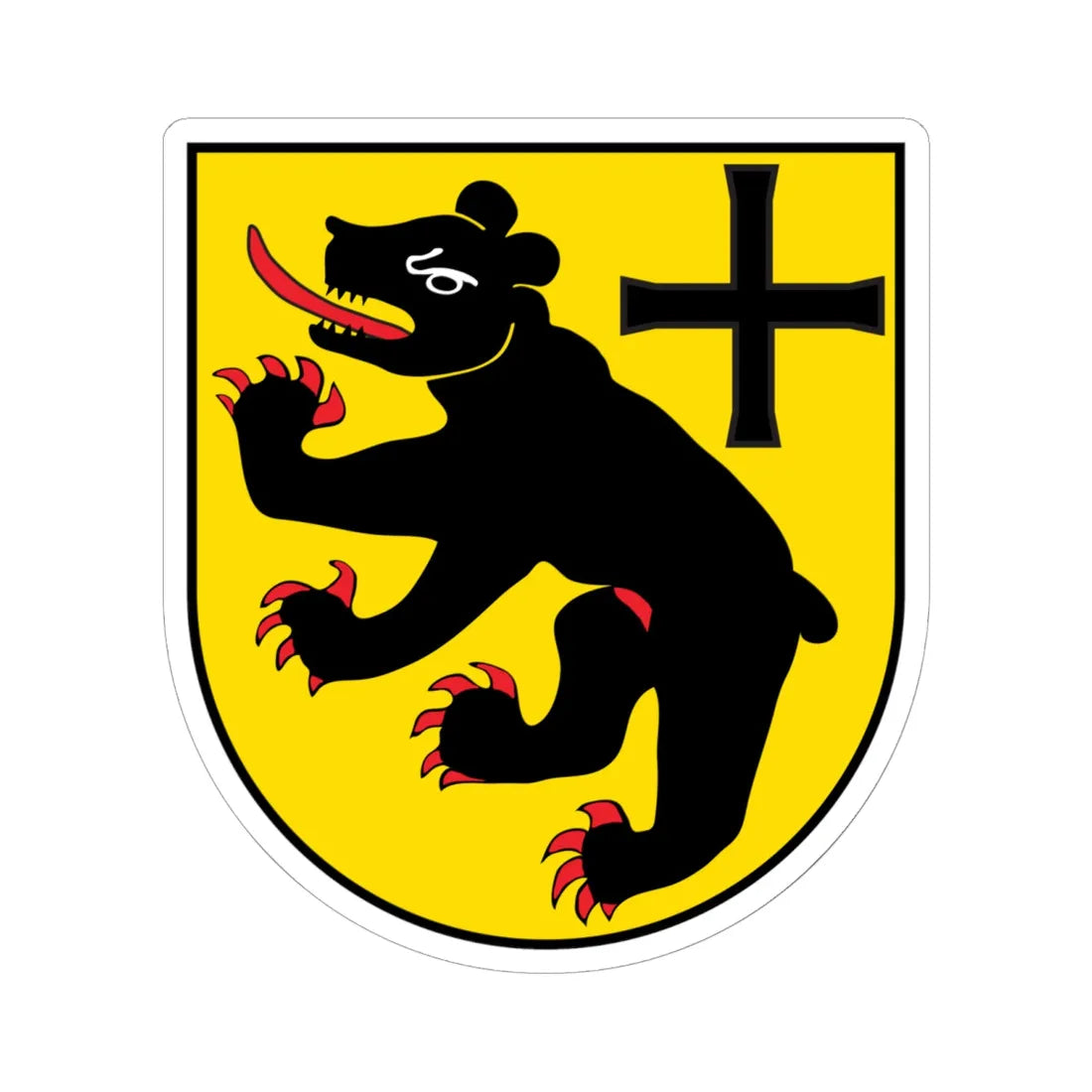 Andermatt-coat of arms (Switzerland) (Coat of Arms) STICKER Vinyl Kiss-Cut Decal 6 Inch White - The Sticker Space