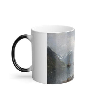 Anders Askevold (1834-1900) Fjordlandscape with people - Color Changing Mug 11oz-11oz-The Sticker Space