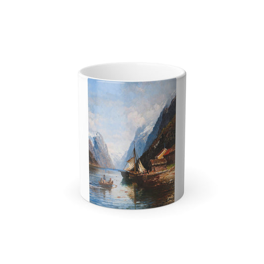 Anders Askevold (1834-1900) Sognefjord - 1893 - Color Changing Mug 11oz-11oz-The Sticker Space