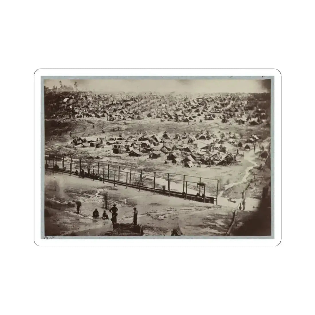 Andersonville Prison, Ga., August 17, 1864. Bird's Eye View (U.S. Civil War) STICKER Vinyl Kiss-Cut Decal 2 Inch White - The Sticker Space