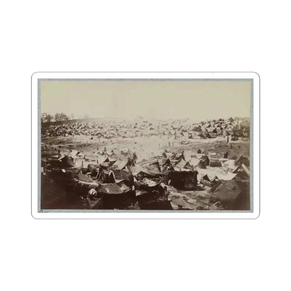 Andersonville Prison, Ga., August 17, 1864. North-West View of Stockade (U.S. Civil War) STICKER Vinyl Kiss-Cut Decal 3 Inch White - The Sticker Space