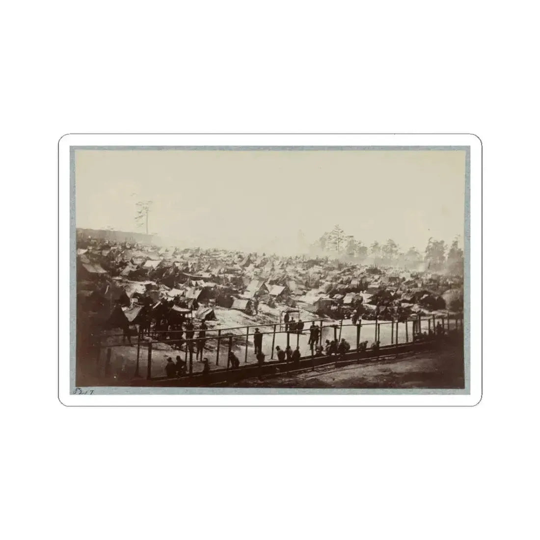 Andersonville Prison, Ga., August 17, 1864. South-East View of Stockade (U.S. Civil War) STICKER Vinyl Kiss-Cut Decal 3 Inch White - The Sticker Space