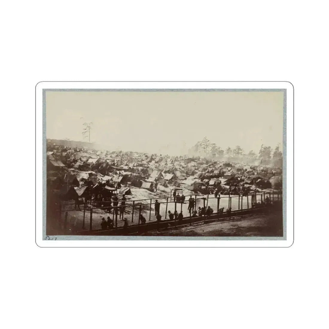 Andersonville Prison, Ga., August 17, 1864. South-East View of Stockade (U.S. Civil War) STICKER Vinyl Kiss-Cut Decal 4 Inch White - The Sticker Space