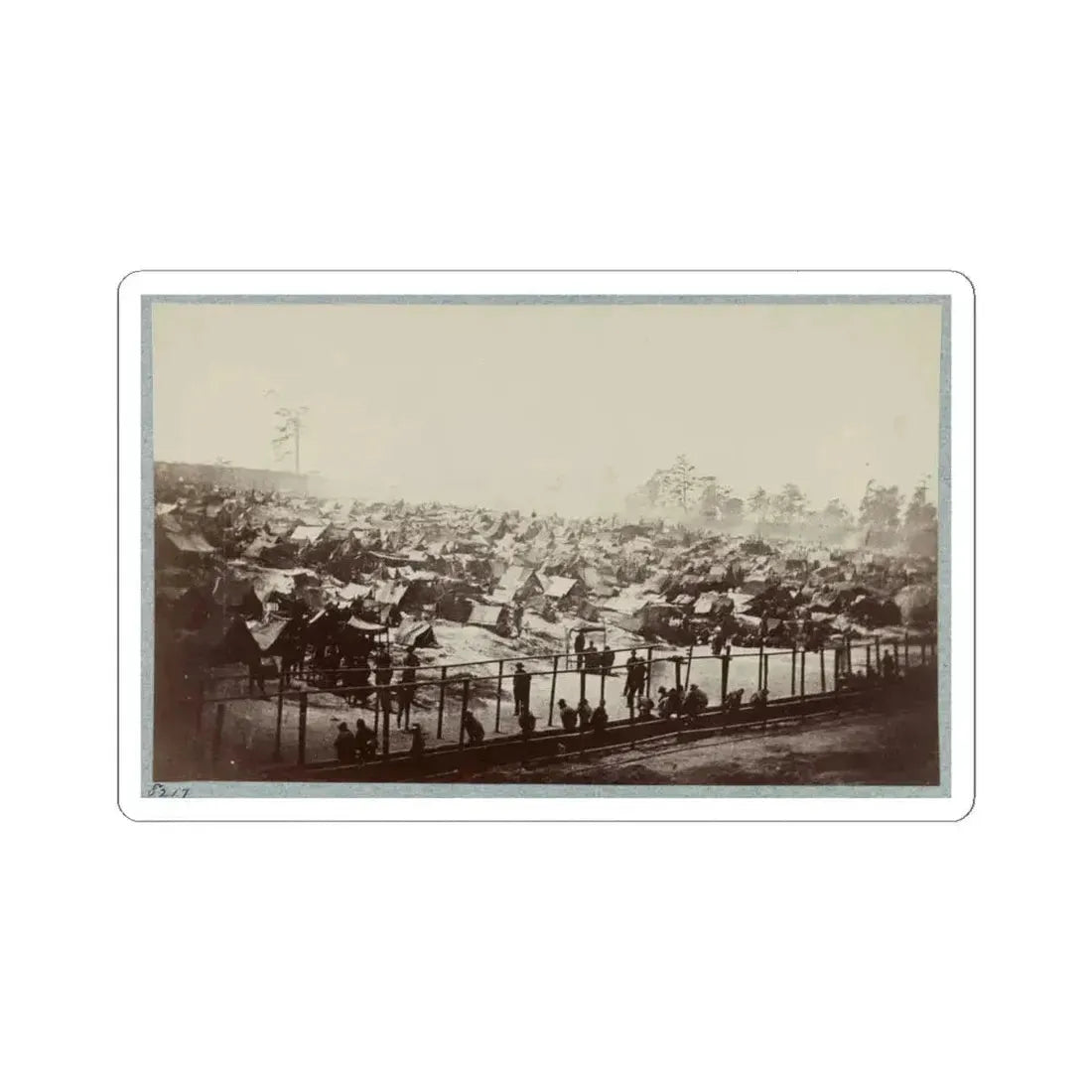 Andersonville Prison, Ga., August 17, 1864. South-East View of Stockade (U.S. Civil War) STICKER Vinyl Kiss-Cut Decal 6 Inch White - The Sticker Space