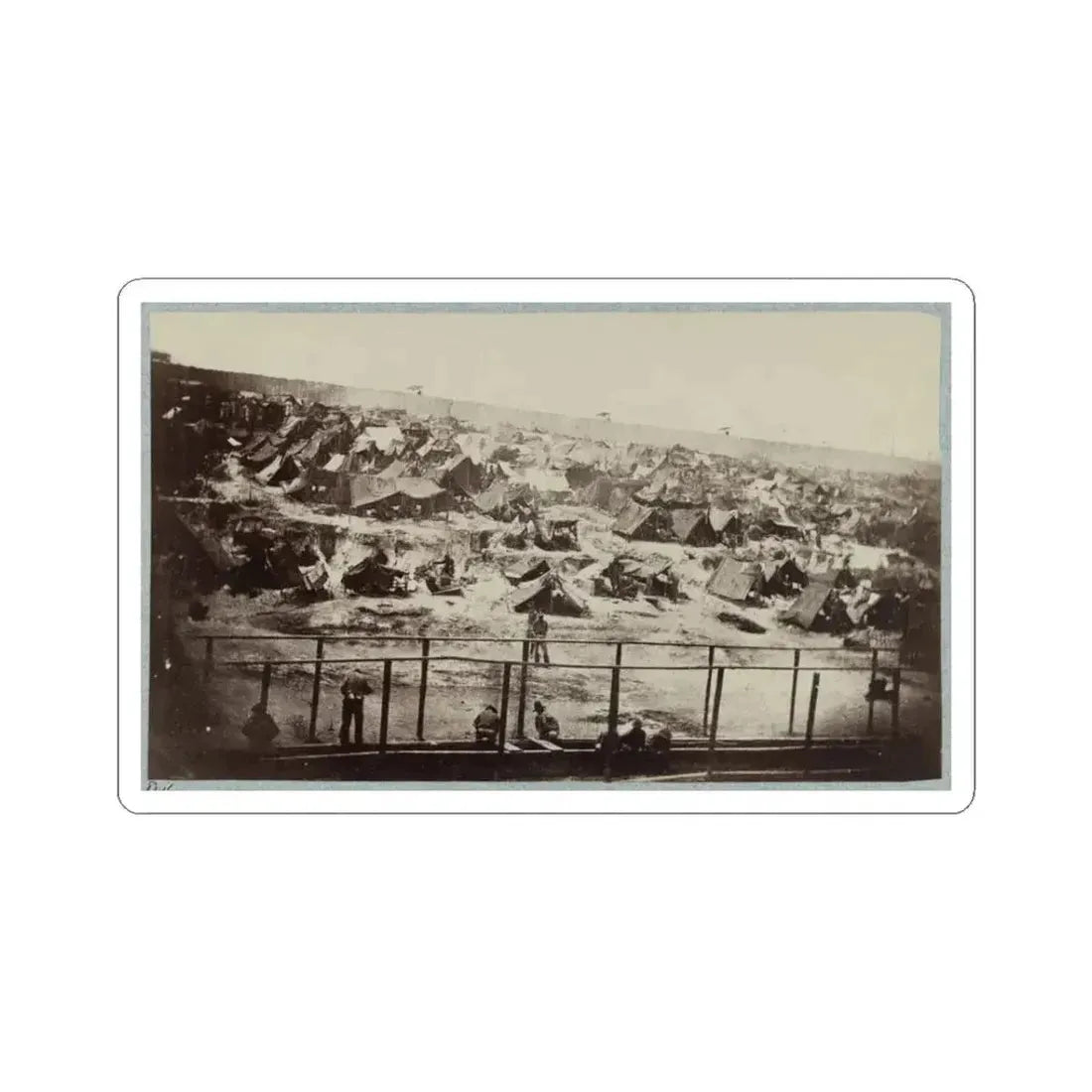 Andersonville Prison, Ga., August 17, 1864. South View of Stockade (U.S. Civil War) STICKER Vinyl Kiss-Cut Decal 3 Inch White - The Sticker Space