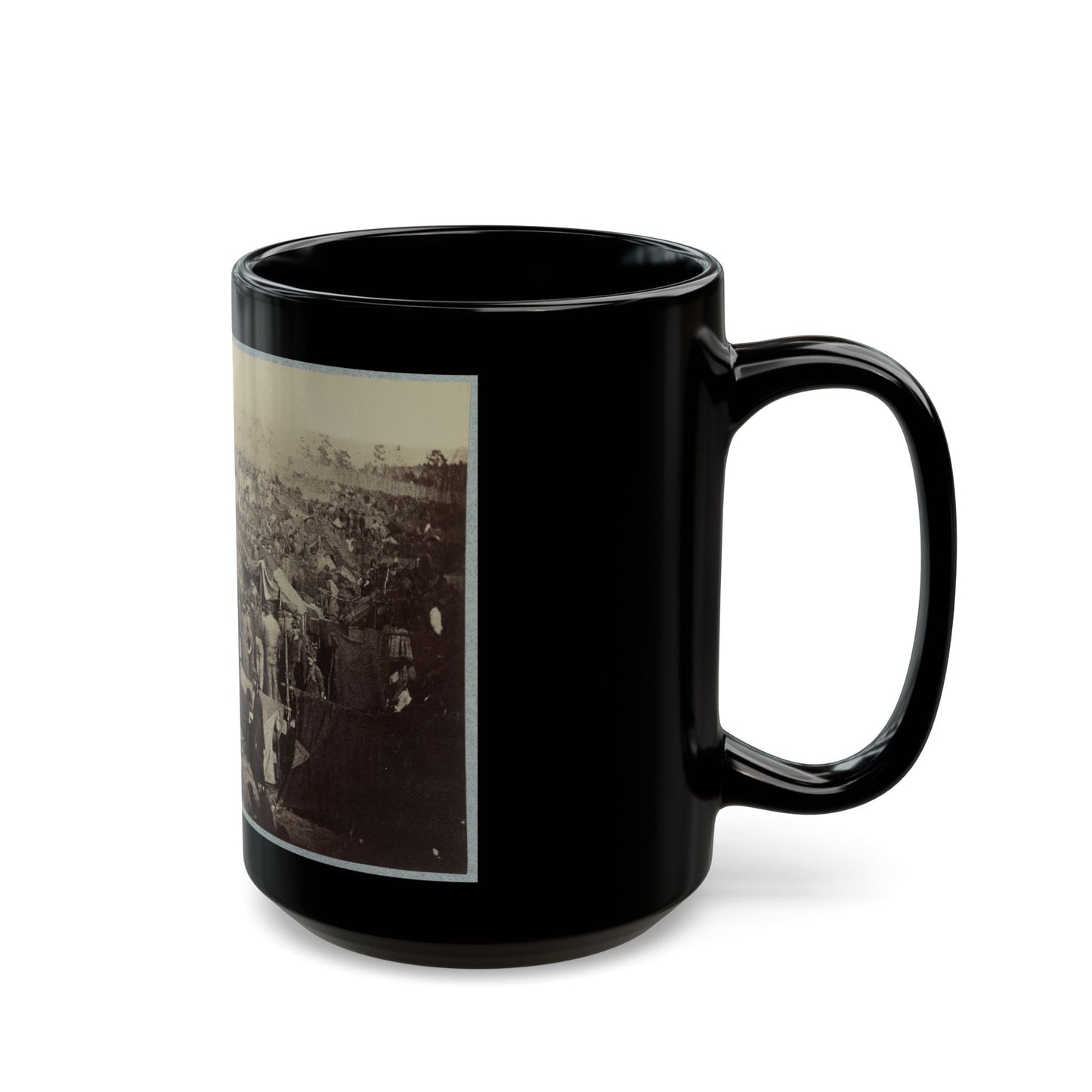 Andersonville Prison, Ga., August 17, 1864. Issuing Rations, View From Main Gate (U.S. Civil War) Black Coffee Mug