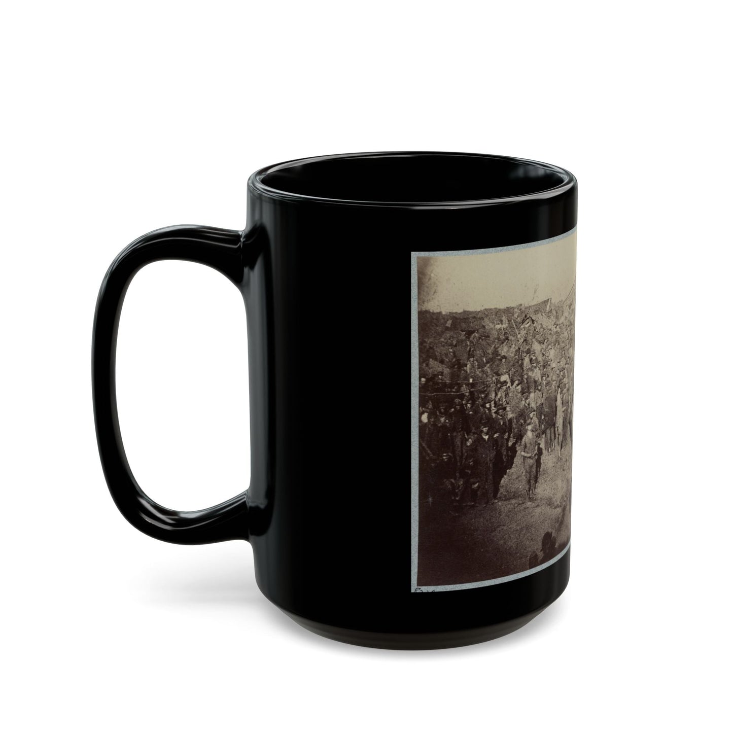 Andersonville Prison, Ga., August 17, 1864. Issuing Rations, View From Main Gate (U.S. Civil War) Black Coffee Mug