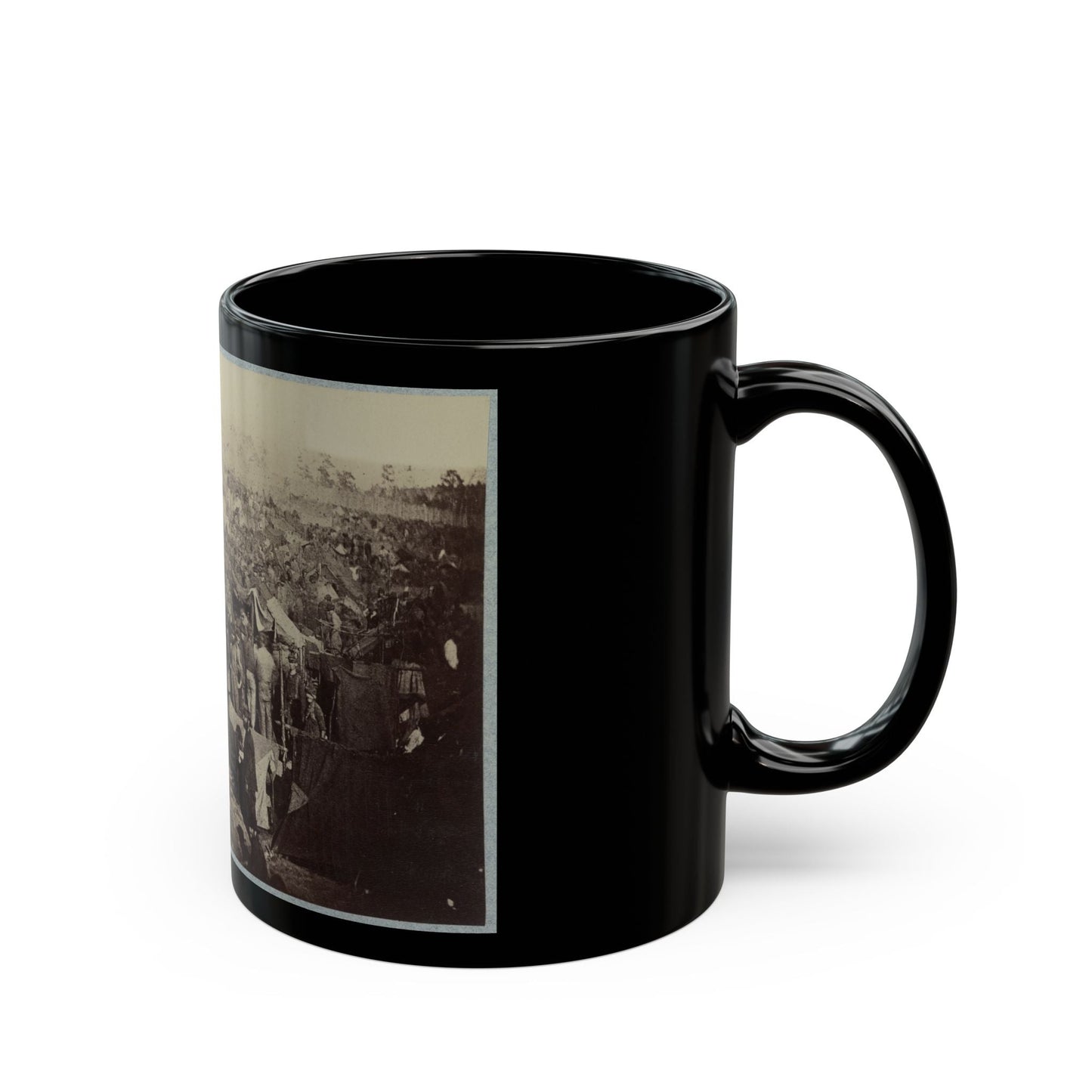 Andersonville Prison, Ga., August 17, 1864. Issuing Rations, View From Main Gate (U.S. Civil War) Black Coffee Mug