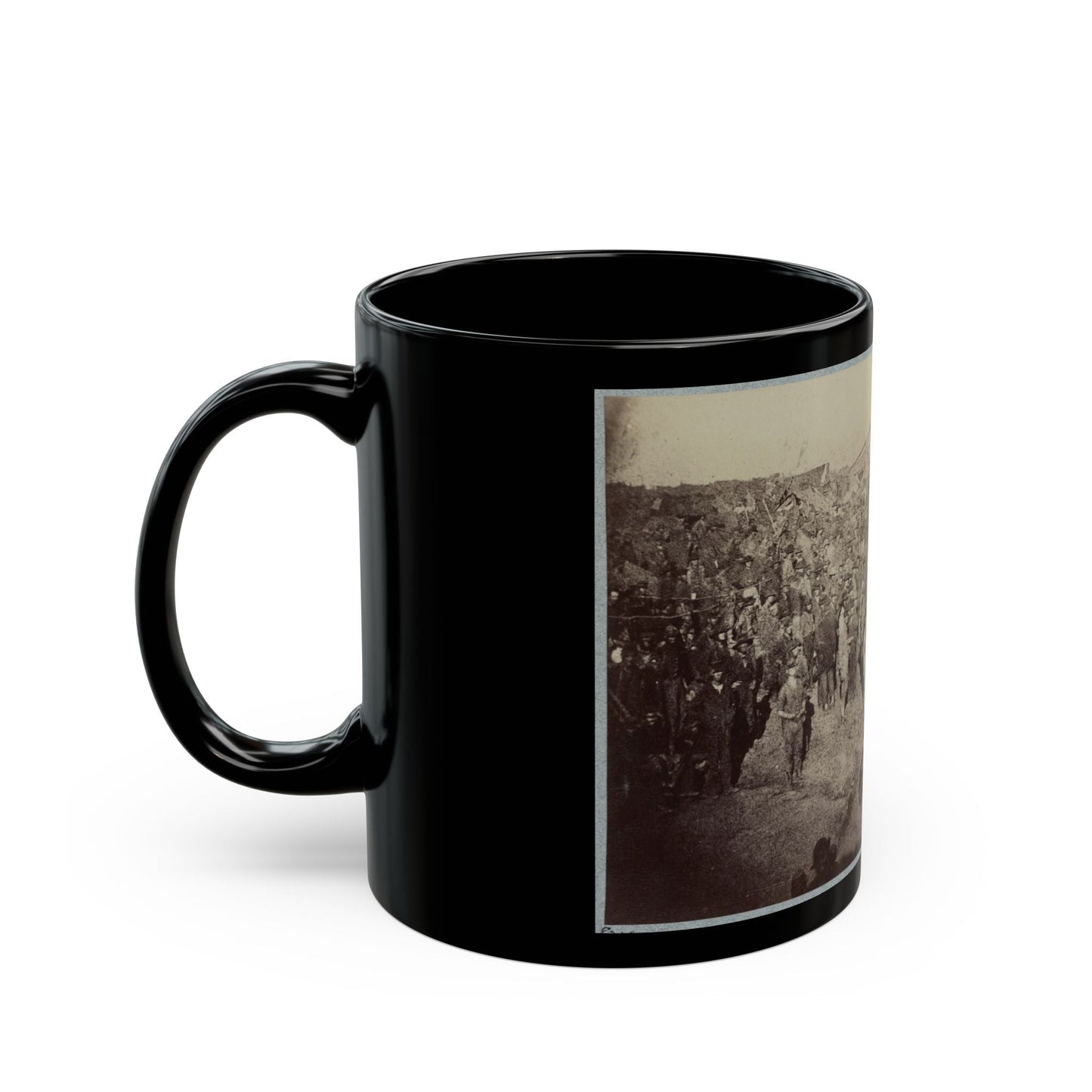 Andersonville Prison, Ga., August 17, 1864. Issuing Rations, View From Main Gate (U.S. Civil War) Black Coffee Mug