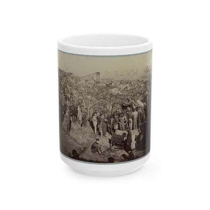 Andersonville Prison, Ga., August 17, 1864. Issuing Rations, View From Main Gate (U.S. Civil War) White Coffee Mug