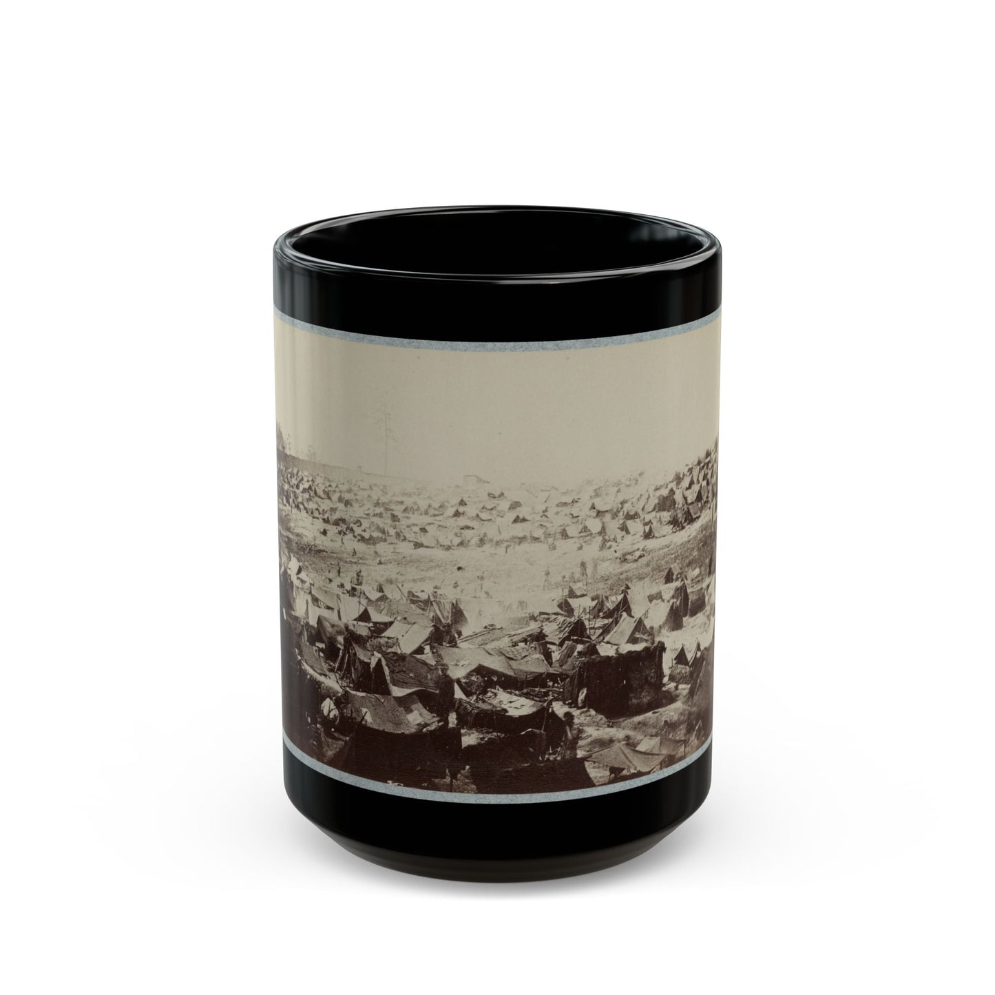 Andersonville Prison, Ga., August 17, 1864. North-West View Of Stockade (U.S. Civil War) Black Coffee Mug-15oz-The Sticker Space