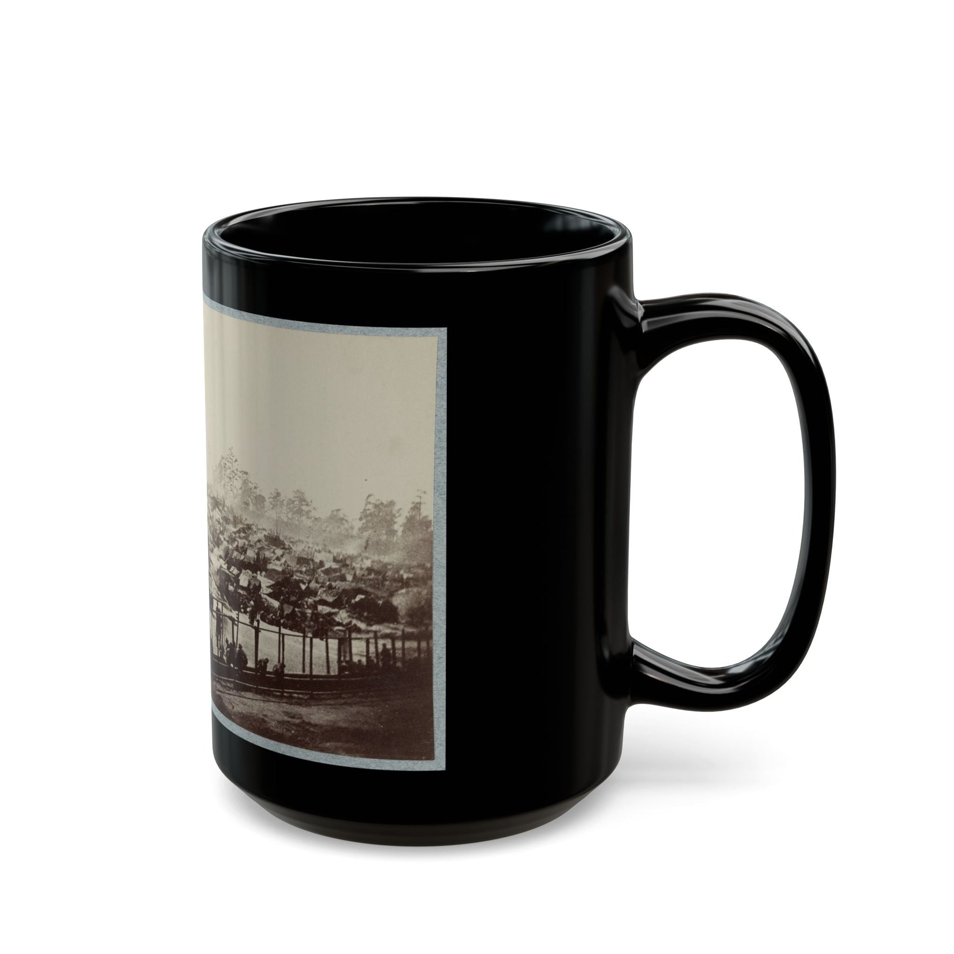 Andersonville Prison, Ga., August 17, 1864. South-East View Of Stockade (U.S. Civil War) Black Coffee Mug-The Sticker Space