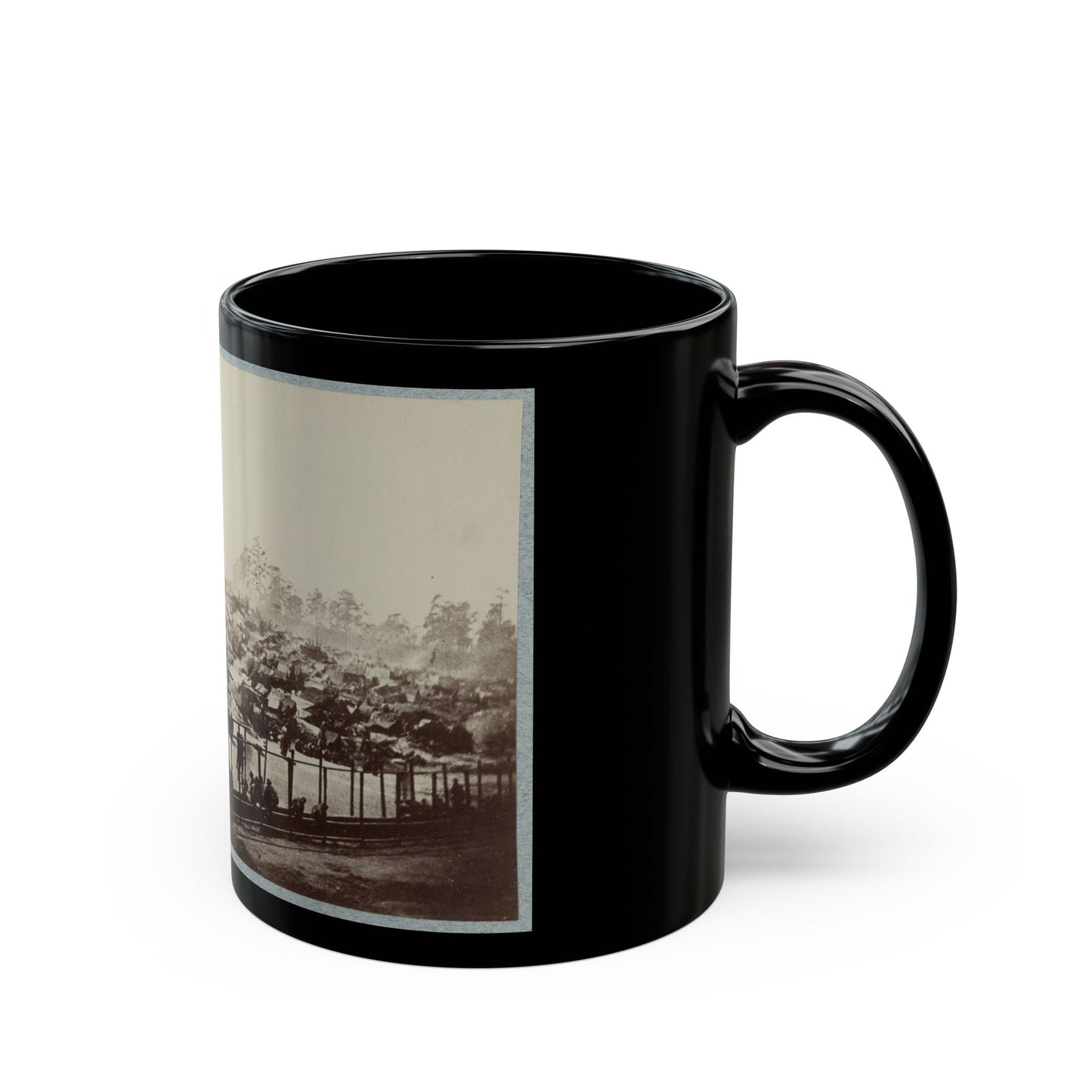 Andersonville Prison, Ga., August 17, 1864. South-East View Of Stockade (U.S. Civil War) Black Coffee Mug-The Sticker Space