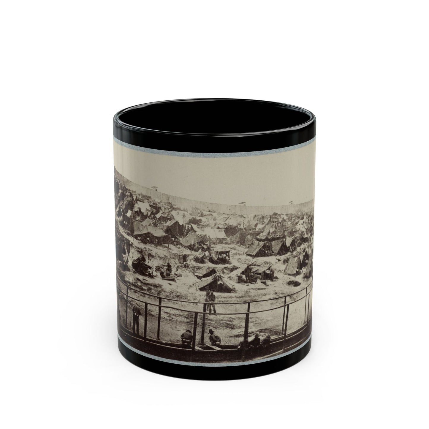 Andersonville Prison, Ga., August 17, 1864. South View Of Stockade (U.S. Civil War) Black Coffee Mug-11oz-The Sticker Space