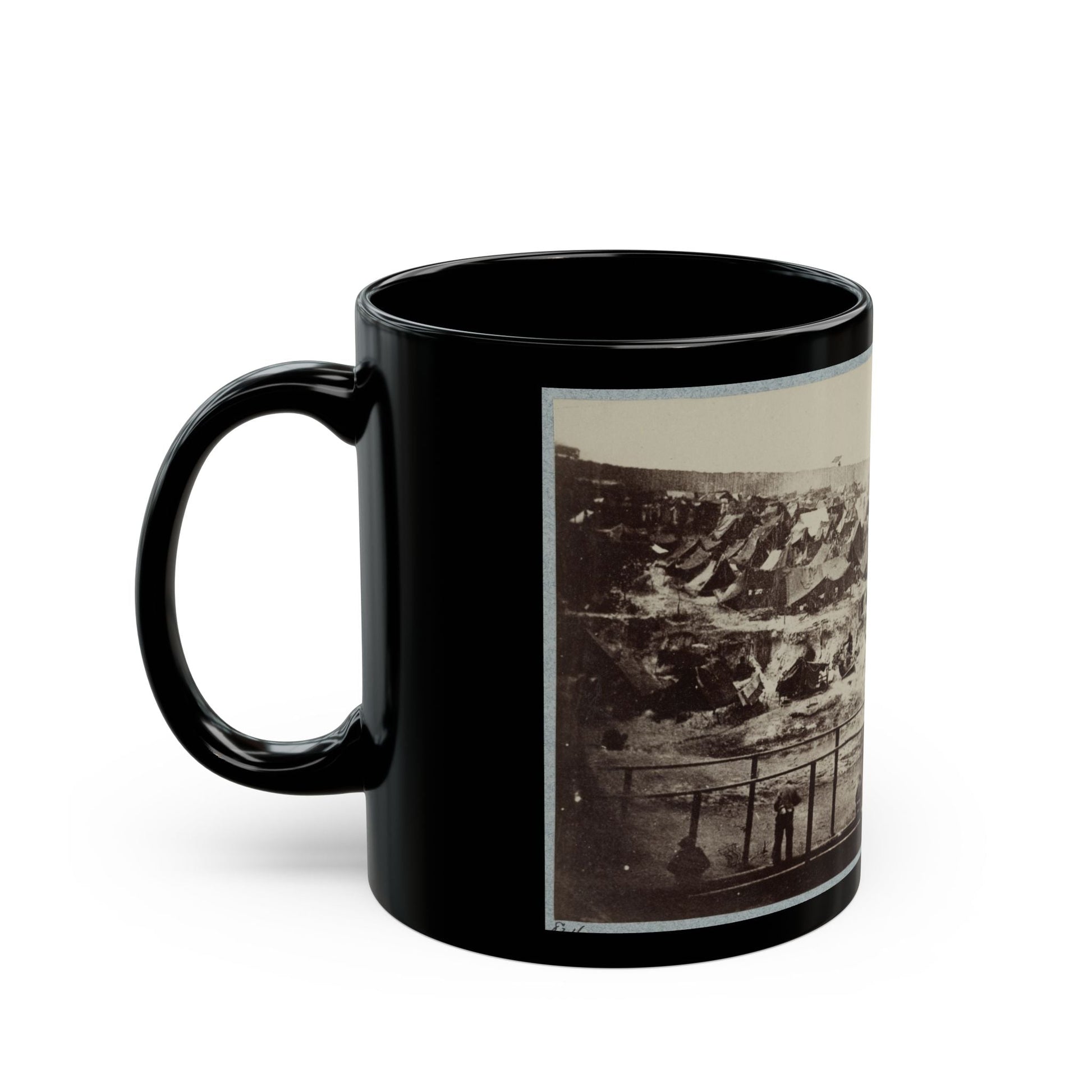 Andersonville Prison, Ga., August 17, 1864. South View Of Stockade (U.S. Civil War) Black Coffee Mug-The Sticker Space