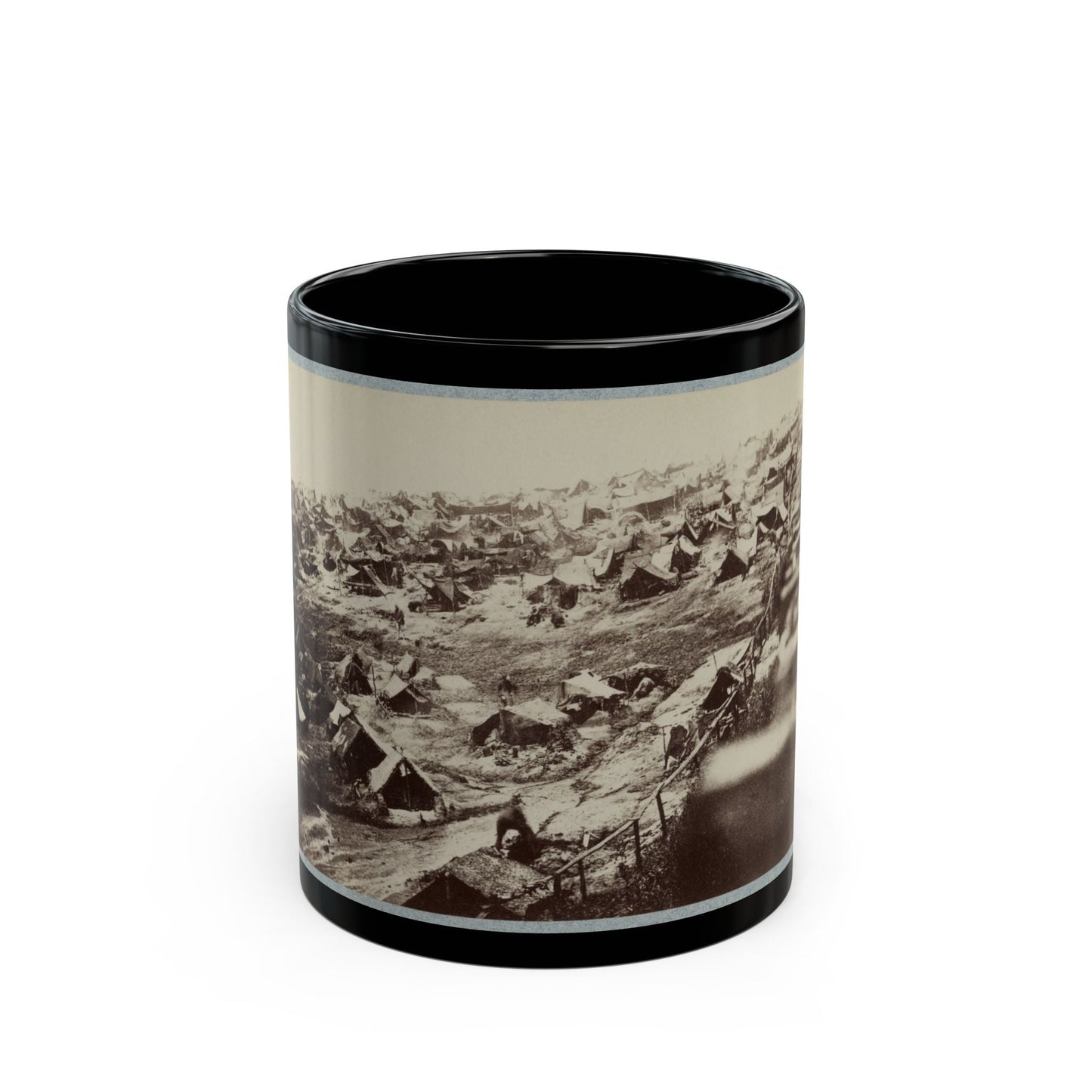 Andersonville Prison, Ga., August 17, 1864. Southwest View Of Stockade Showing The Dead-Line (U.S. Civil War) Black Coffee Mug