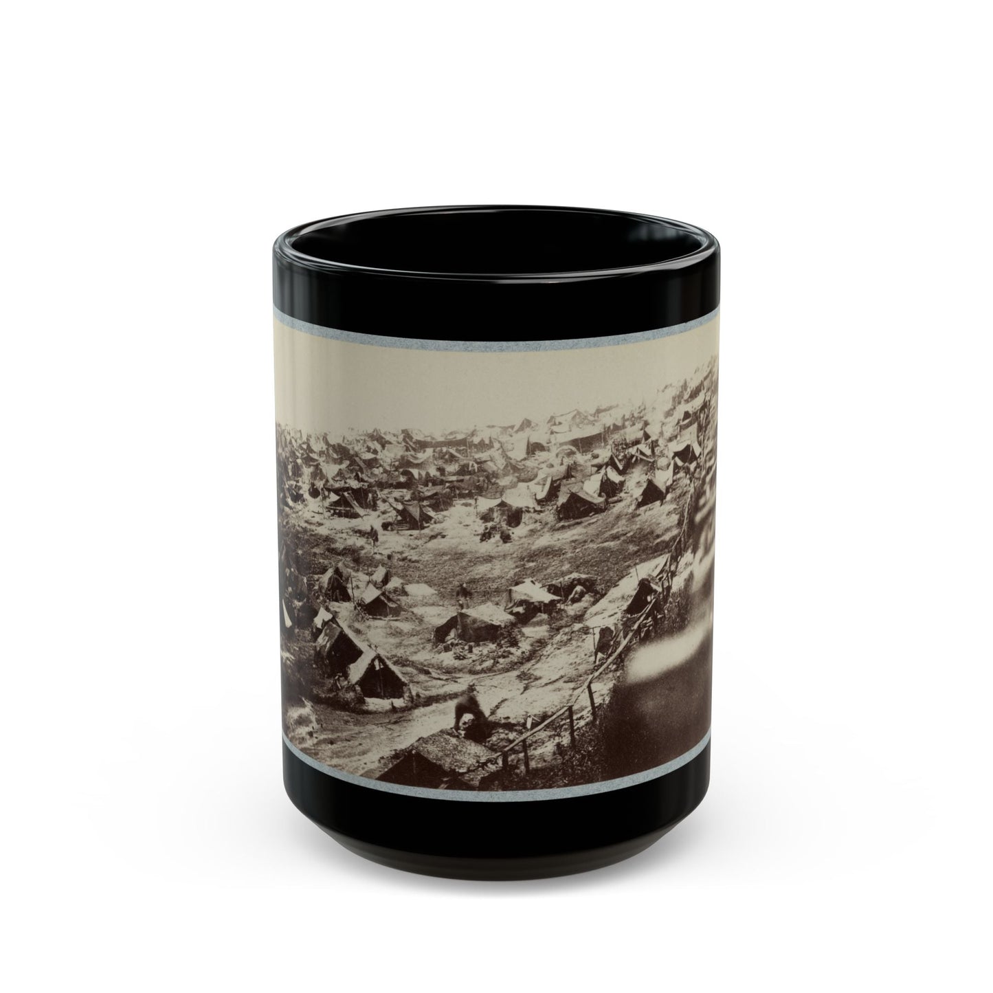 Andersonville Prison, Ga., August 17, 1864. Southwest View Of Stockade Showing The Dead-Line (U.S. Civil War) Black Coffee Mug