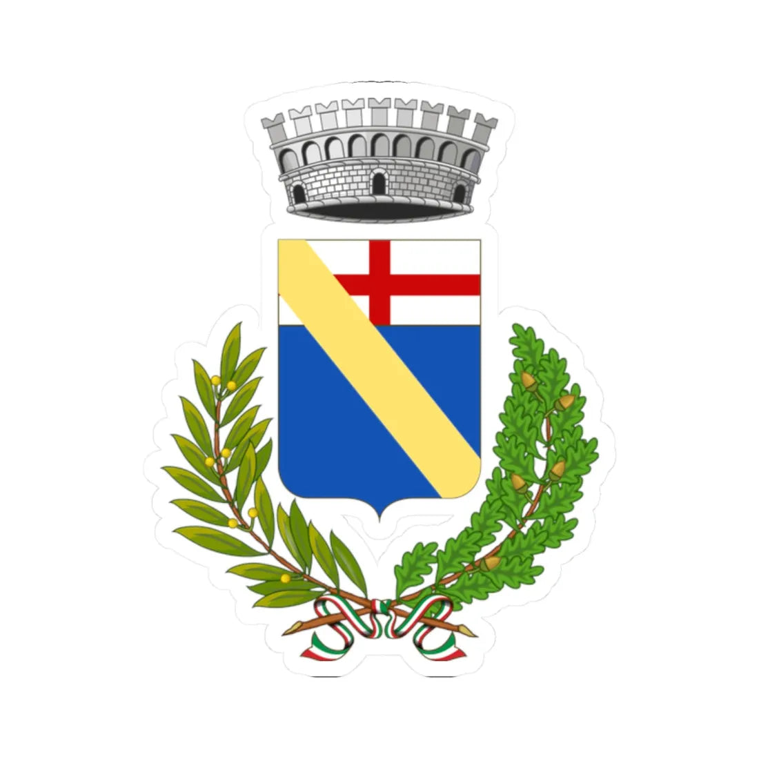 Andora-Stemma (Italy) (Coat of Arms) STICKER Vinyl Kiss-Cut Decal 2 Inch White - The Sticker Space