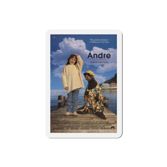 Andre 1994 Movie Poster Die-Cut Magnet-2" x 2"-The Sticker Space