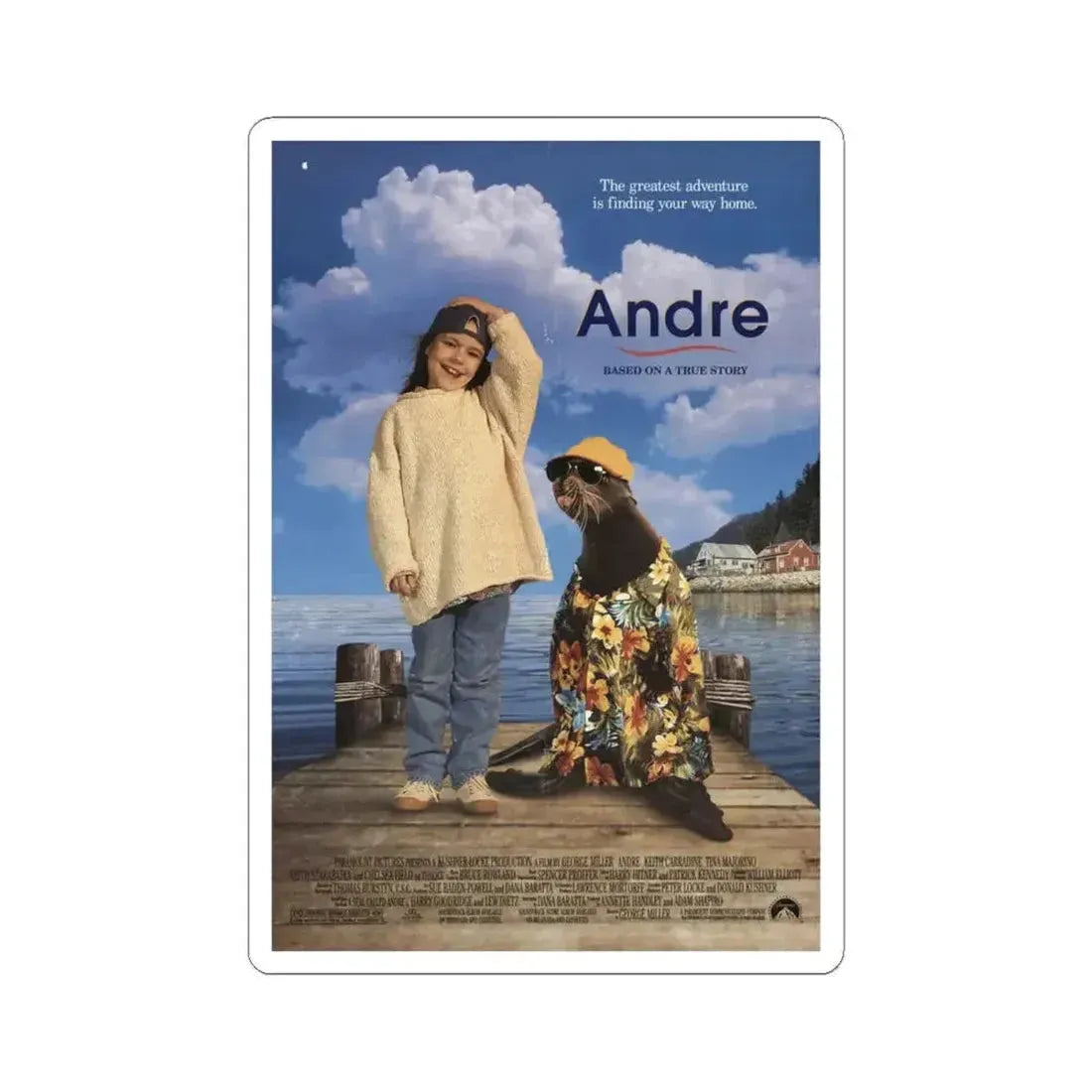 Andre 1994 Movie Poster - STICKER Vinyl Kiss-Cut Decal 4 Inch White - The Sticker Space