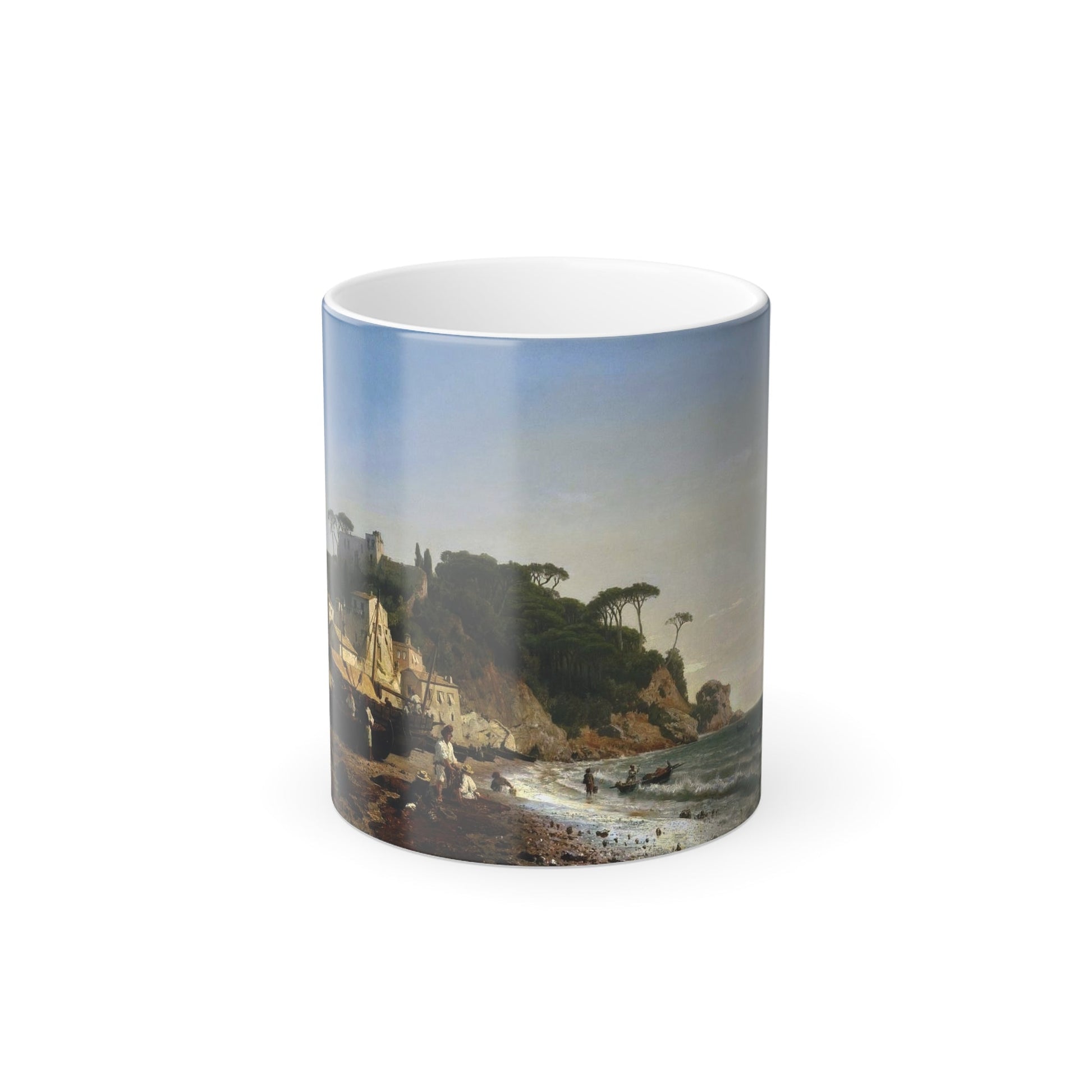 Andreas Achenbach (1815-1910) Porto Venere at the Ligurian Coast - 1853 - Color Changing Mug 11oz-11oz-The Sticker Space