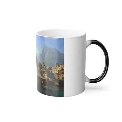 Andreas Roller (1805-1891) Landscape with a Bridge and Fortress - 1843 - Color Changing Mug 11oz-11oz-The Sticker Space