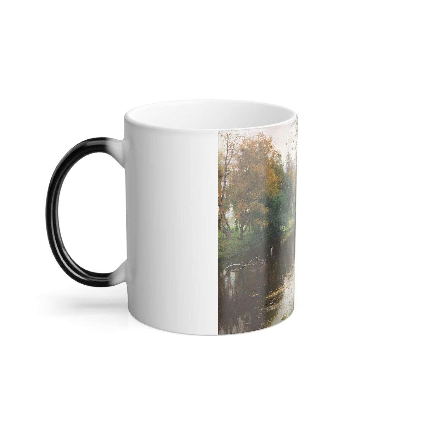 Andrei Nikolaevich Schilder (1861-1919) Forest landscape with river - Color Changing Mug 11oz-11oz-The Sticker Space