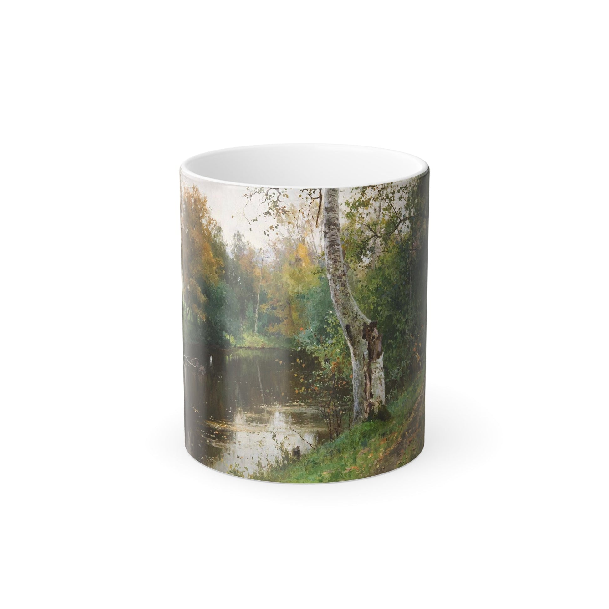 Andrei Nikolaevich Schilder (1861-1919) Forest landscape with river - Color Changing Mug 11oz-11oz-The Sticker Space