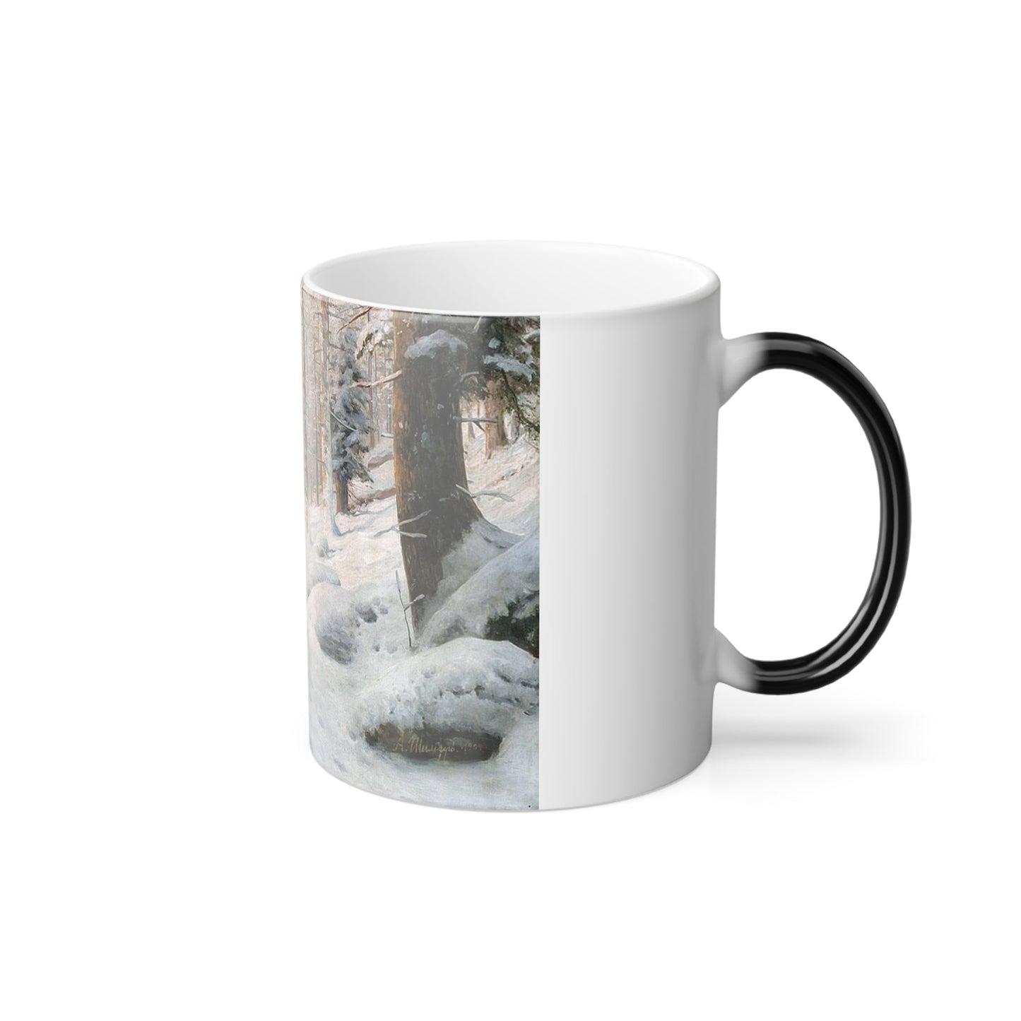 Andrei Nikolaevich Schilder (1861-1919) Forest Valley in snow - 1904 - Color Changing Mug 11oz-11oz-The Sticker Space