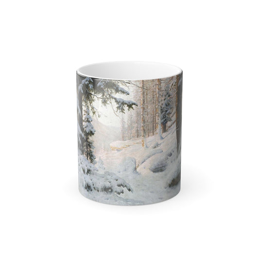 Andrei Nikolaevich Schilder (1861-1919) Forest Valley in snow - 1904 - Color Changing Mug 11oz-11oz-The Sticker Space