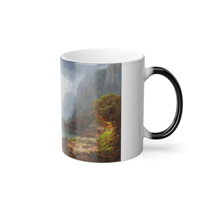 Andrew Melrose (1836-1901) Palisades of the Hudson - Oil On Canvas - Color Changing Mug 11oz-11oz-The Sticker Space