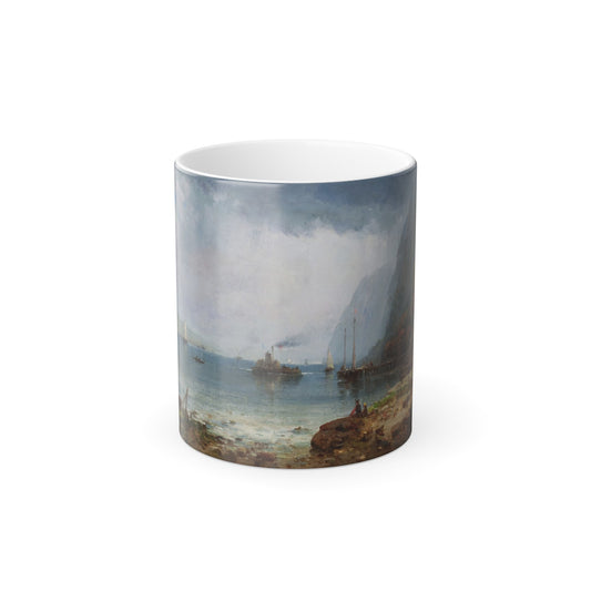 Andrew Melrose (1836-1901) Palisades of the Hudson - Oil On Canvas - Color Changing Mug 11oz-11oz-The Sticker Space