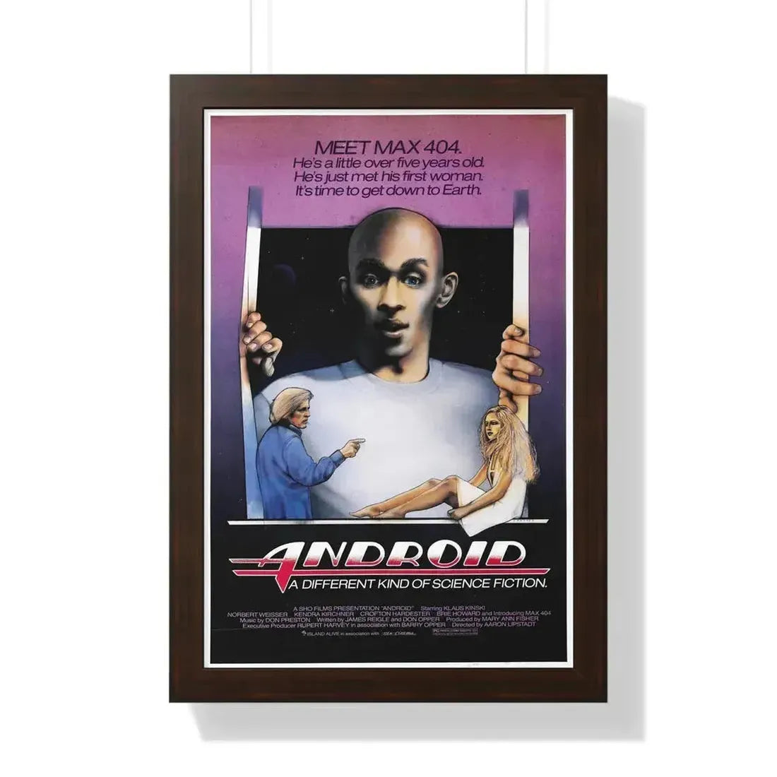 ANDROID (2) 1982 - Framed Movie Poster 16″ x 24″ Walnut - The Sticker Space
