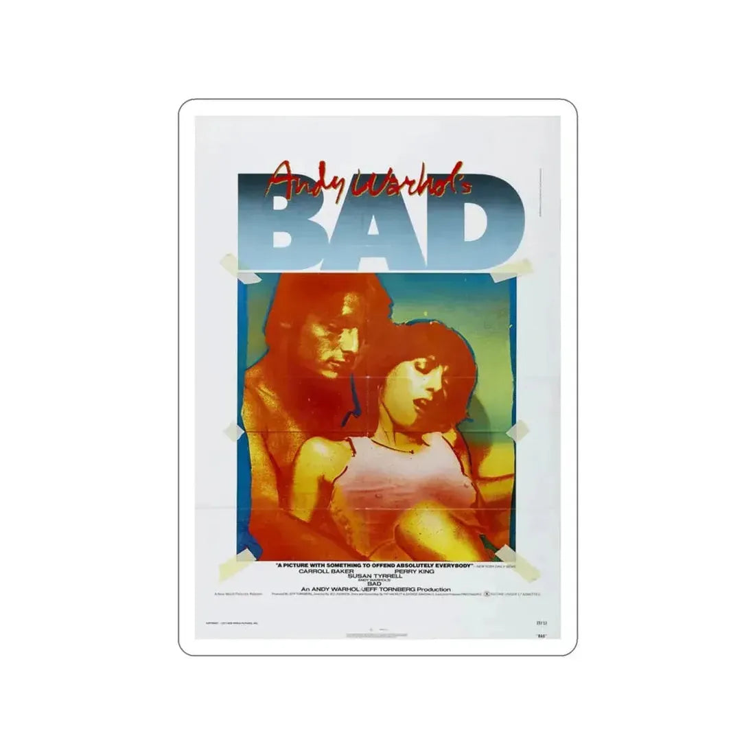 ANDY WARHOL'S BAD 1977 Movie Poster STICKER Vinyl Die-Cut Decal 3 Inch - The Sticker Space