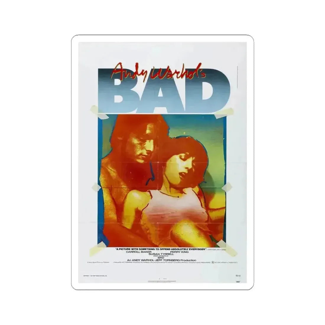 ANDY WARHOL'S BAD 1977 Movie Poster - STICKER Vinyl Kiss-Cut Decal 6 Inch White - The Sticker Space
