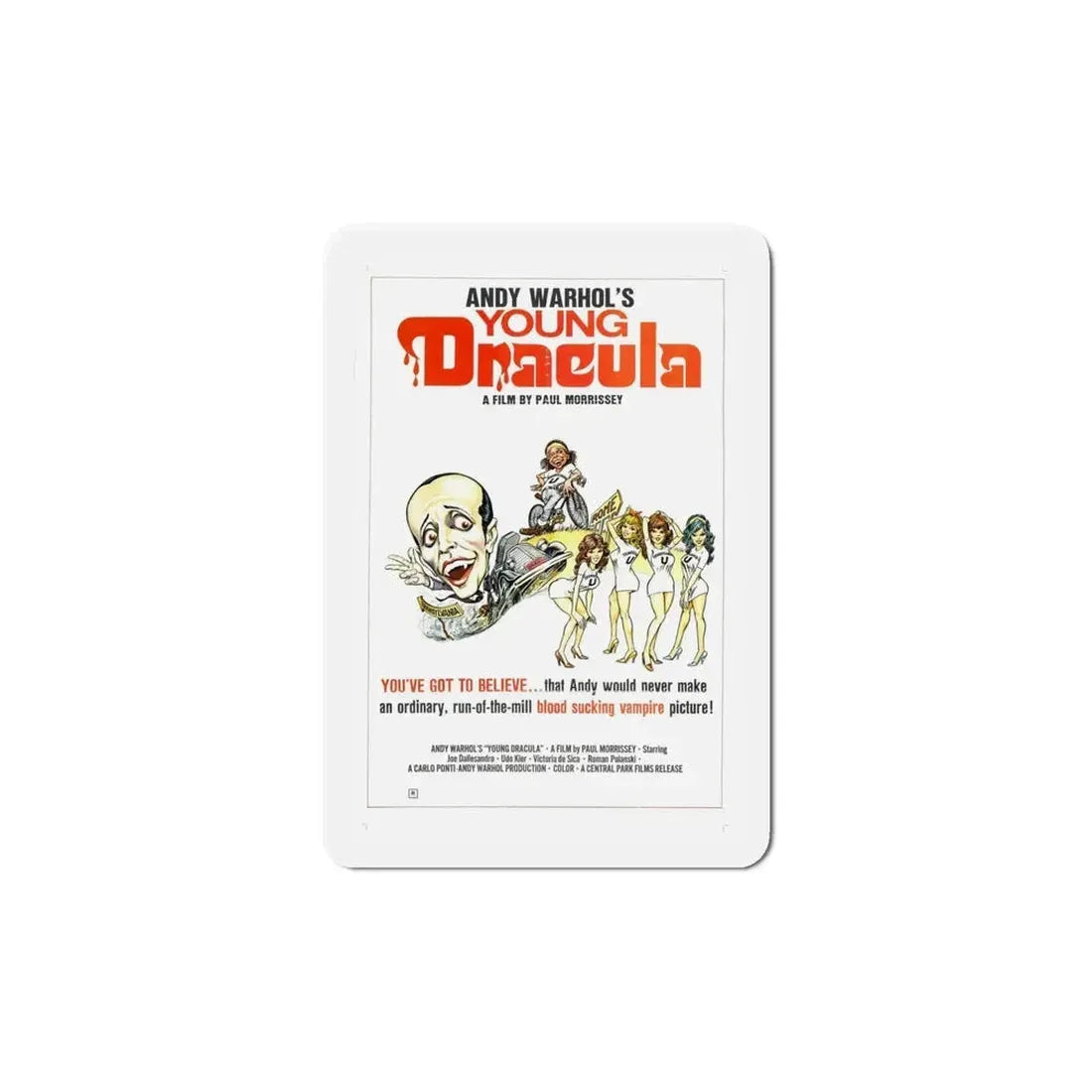 Andy Warhol's Dracula 1974 2 Movie Poster Refrigerator Magnet - The Sticker Space