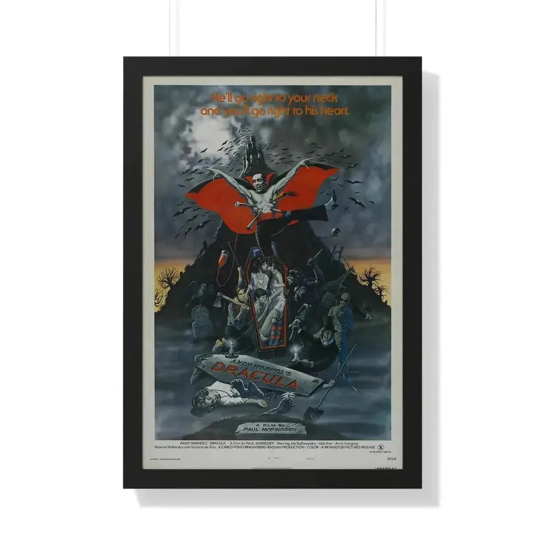 ANDY WARHOL'S DRACULA 1974 - Framed Movie Poster - The Sticker Space