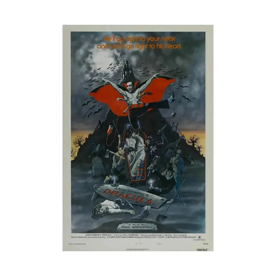 ANDY WARHOL'S DRACULA 1974 - Paper Movie Poster - The Sticker Space